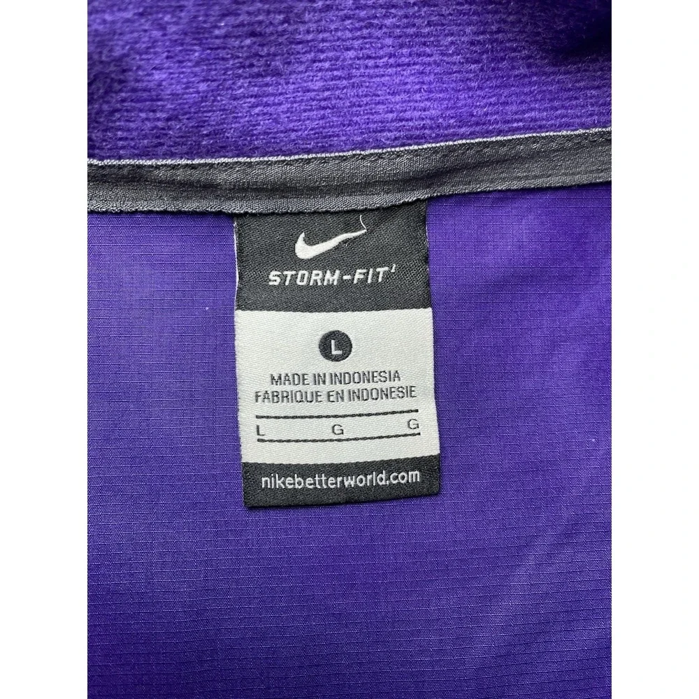 Men's LARGE Nike LSU Tigers Team Issued Jacket Pullover Dri-Fit Storm-Fit Purple